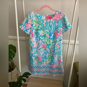 Lilly Pulitzer Blanca Stretch Dress Romper Coral Bay Sz 12